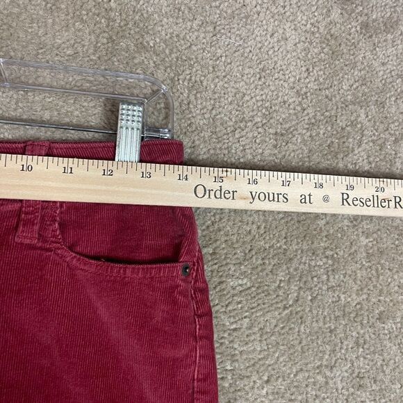 Abercrombie & Fitch Mini Skirt Women Size 00 Red Stretch Corduroy Raw Hem Casual - Picture 5 of 9